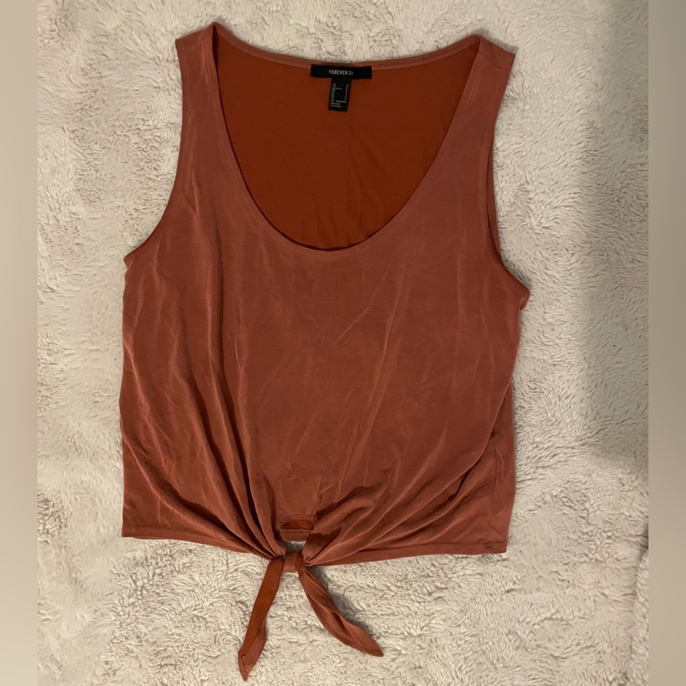 Forever 21 Mauve Tie Front Tank